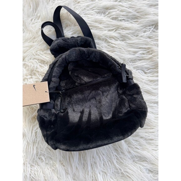 Nike Futura Faux Fur Mini Backpack Black 6L FZ1328-010 - Picture 4 of 10